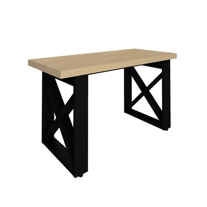 Escrivaninha Estilo Industrial Tampo Tamburato Tokyo Carvalho/preto Artany - imagem 5