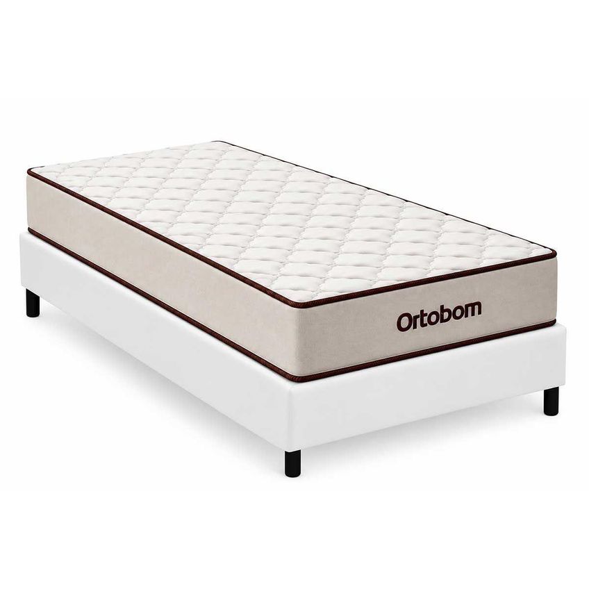 Cama Box CRC Solteiro + Colchão Ortopédico Fit Confort Ortobom - imagem 2