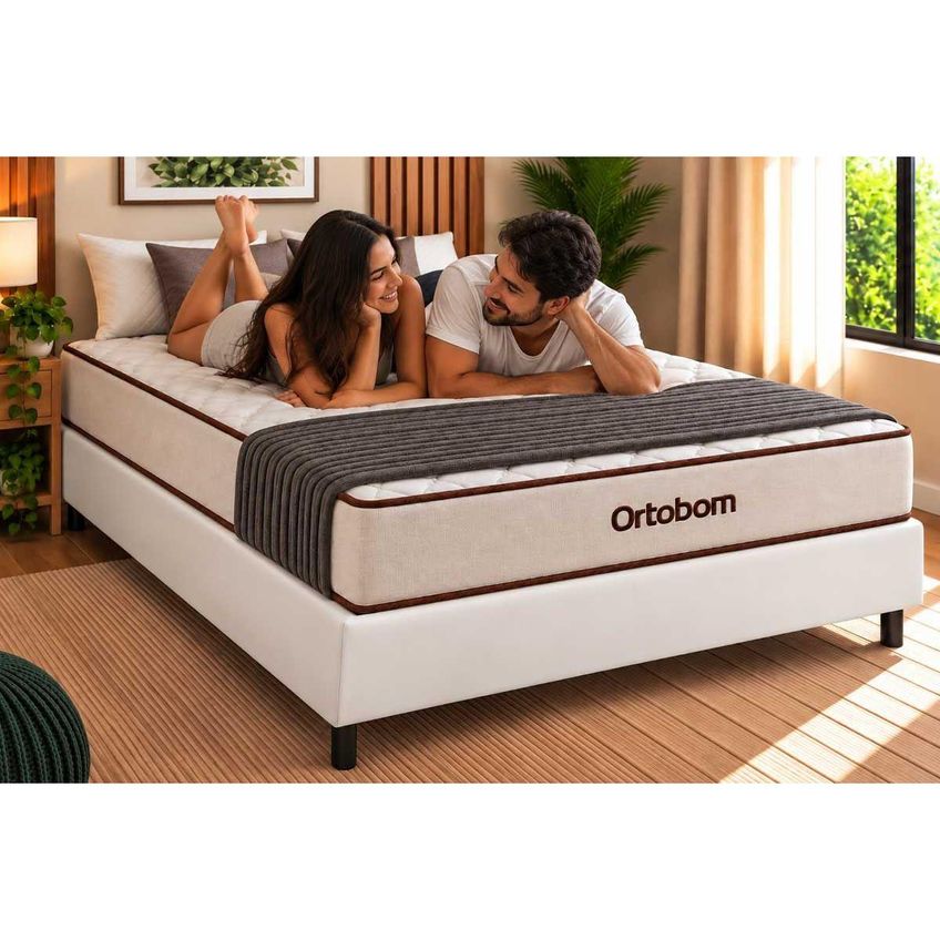Cama Box CRC Solteiro + Colchão Ortopédico Fit Confort Ortobom - imagem 3