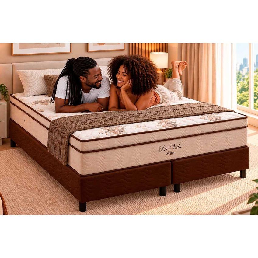 Cama Box CRC Queen + Colchão Molas Ensacadas Pró Vida Ortobom - imagem 3