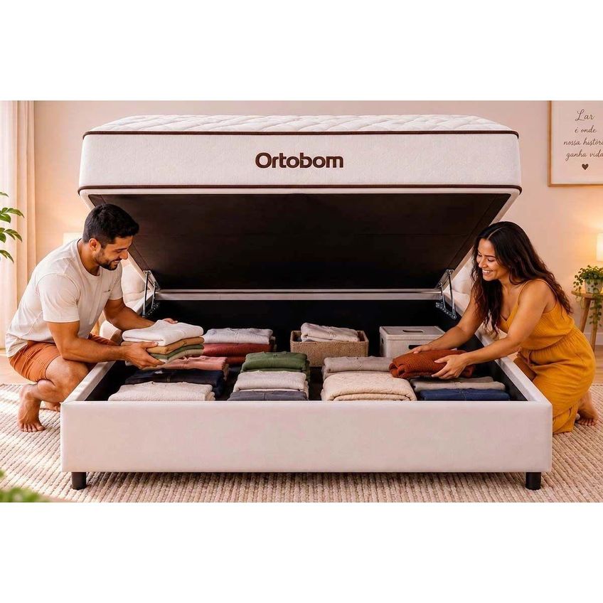 Cama Box Baú CRC Solteiro + Colchão Ortopédico Fit 2.0 Ortobom 88 - imagem 3