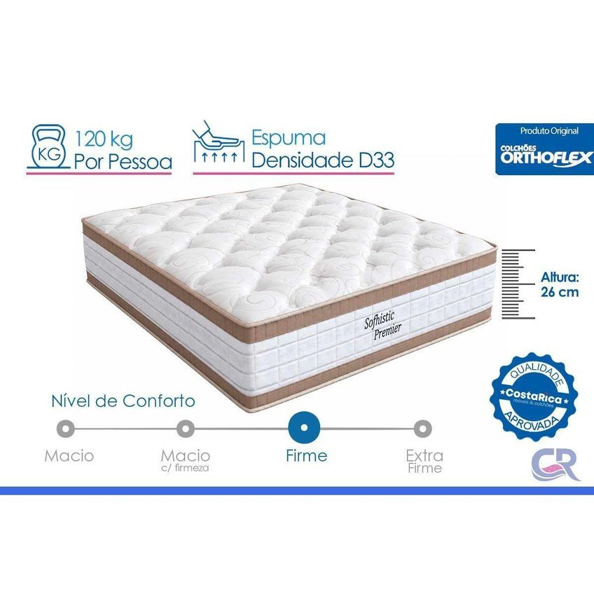 Cama Box Baú CRC King + Colchão Ortopédico Sofhistic Orthoflex - imagem 5