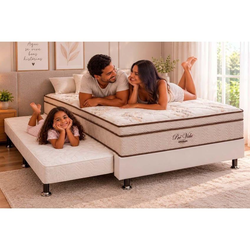 Cama Box C/aux CRC Casal + Colchão Molas Pró Vida Ortobom 138 - imagem 3