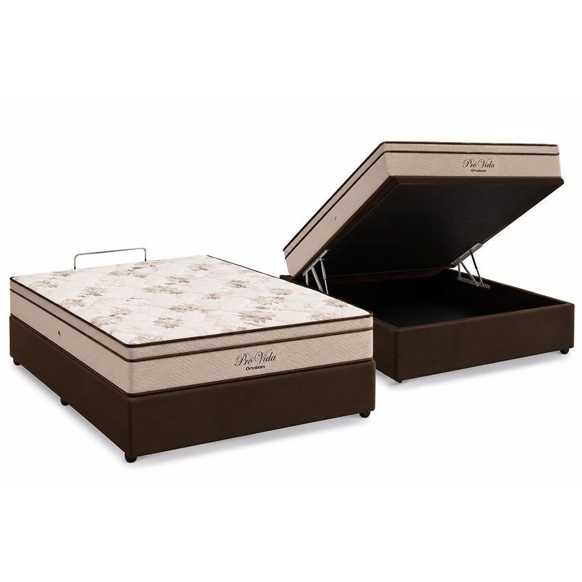 Cama Box Baú CRC Casal + Colchão Molas Pró Vida Ortobom 138 - imagem 2