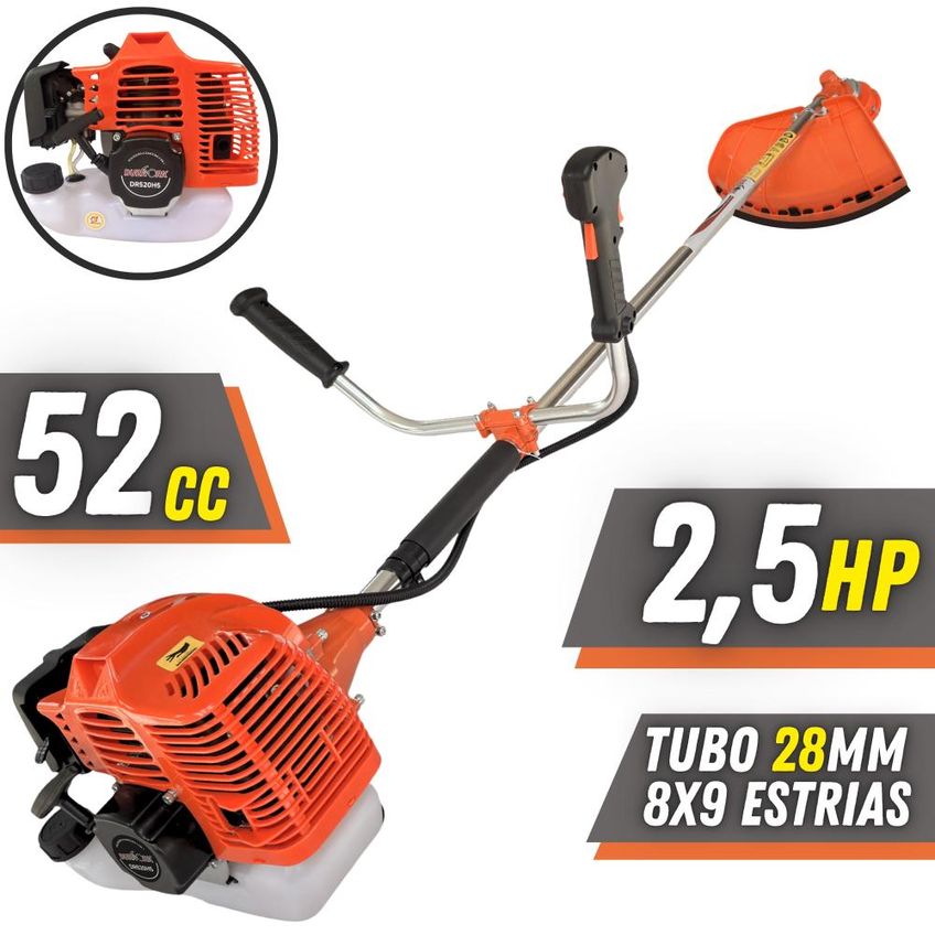 Podador De Grama Multicortes Duratork 52cc Com Carretel + Lâmina 2 Pontas + Lâmina 3 Pontas + Lâmina De Vídea + Lâmina 80 Dentes + Epi + Poda Ga - imagem 2