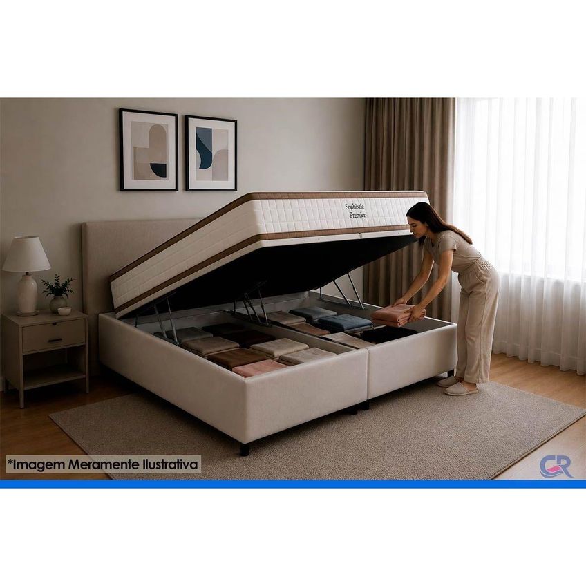 Cama Box Baú CRC Solt + Colchão Ortopédico Sofhistic Orthoflex - imagem 3