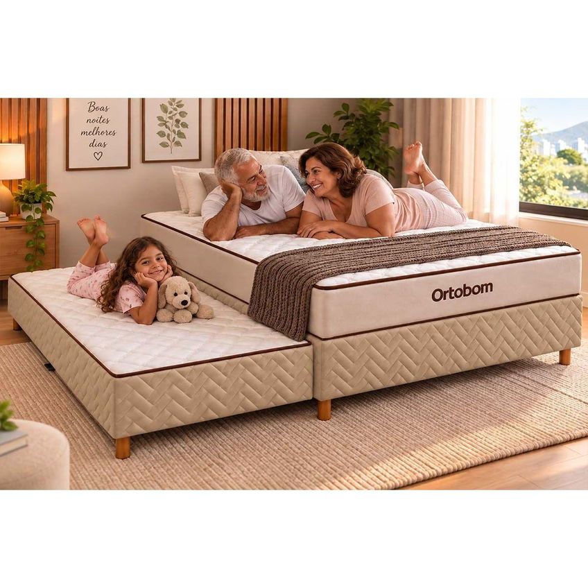 Cama Box C/aux CRC Casal + Colchão Ortopédico Fit 2.0 Ortobom - imagem 3