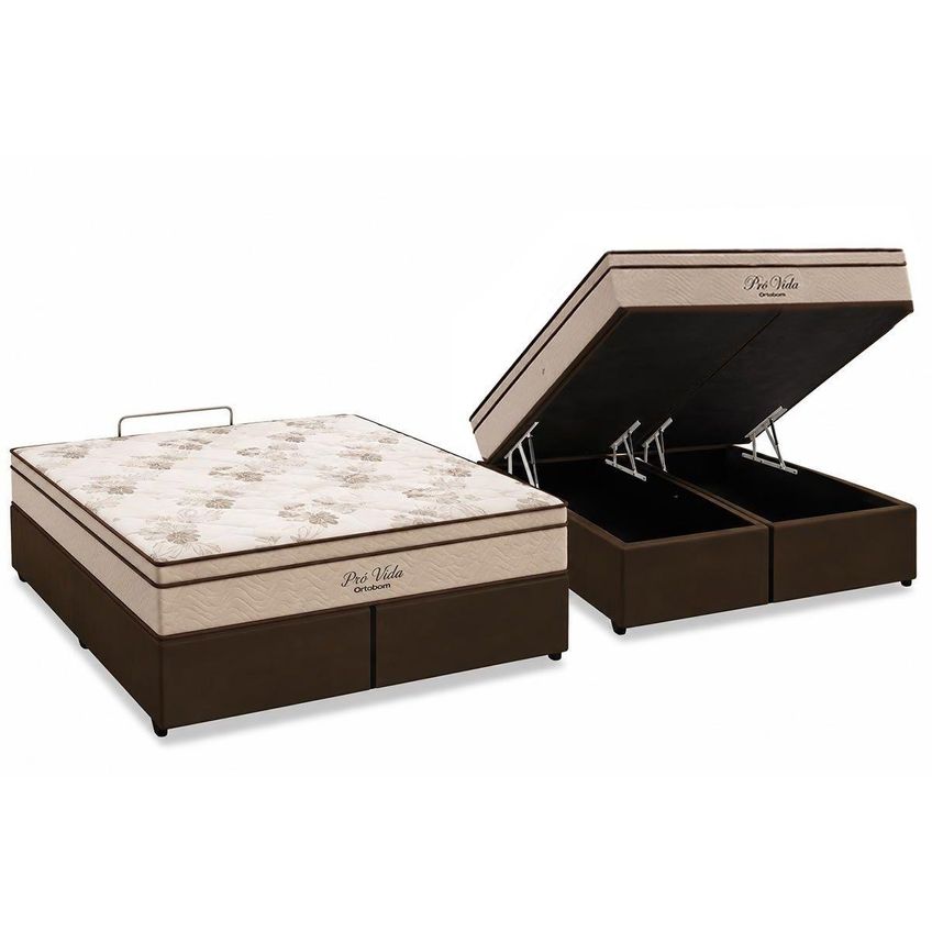 Cama Box Baú CRC Queen + Colchão Molas Pró Vida Ortobom 158 - imagem 2