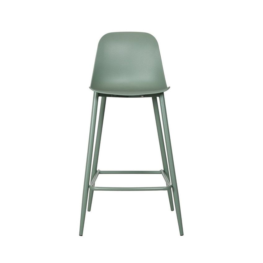 Kit Com 4 Banquetas Miami Média Assento Polipropileno E Base Em Aço Com Pintura Epóxi - Verde Alo Verde Aloe - imagem 3