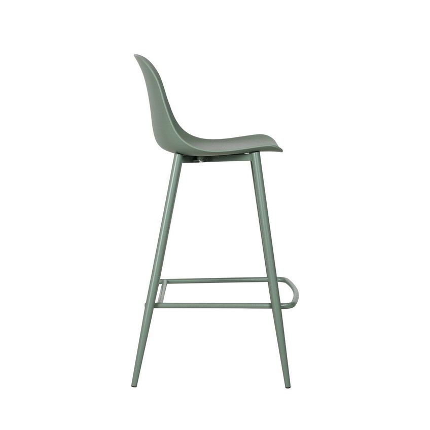 Kit Com 4 Banquetas Miami Média Assento Polipropileno E Base Em Aço Com Pintura Epóxi - Verde Alo Verde Aloe - imagem 5