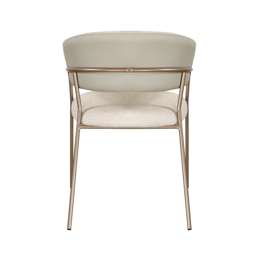 Cadeira Biella Base Champagne Com Assento Em Tecido E Pu E Base Em Aço Carbono Nude Nude - imagem 4