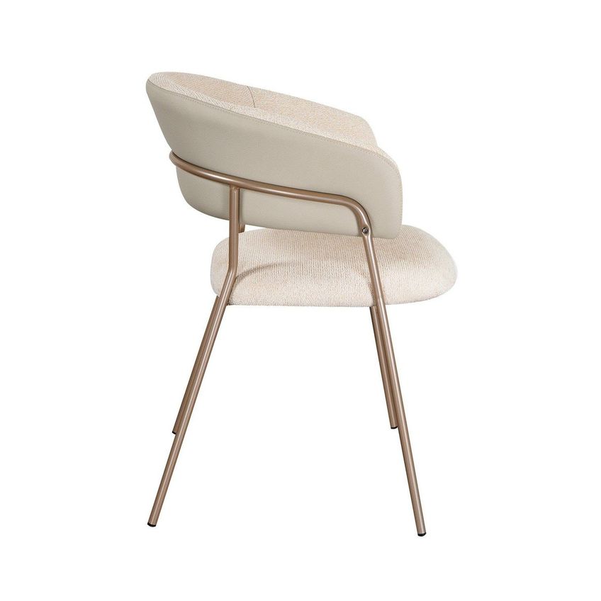 Cadeira Biella Base Champagne Com Assento Em Tecido E Pu E Base Em Aço Carbono Nude Nude - imagem 5
