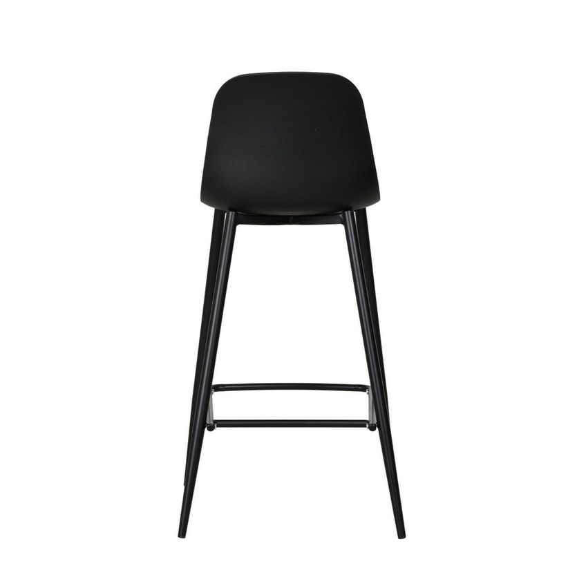 Banqueta Miami Média Assento Em Polipropileno E Base Em Aço Com Pintura Epóxi - Cor Preto Preto - imagem 3