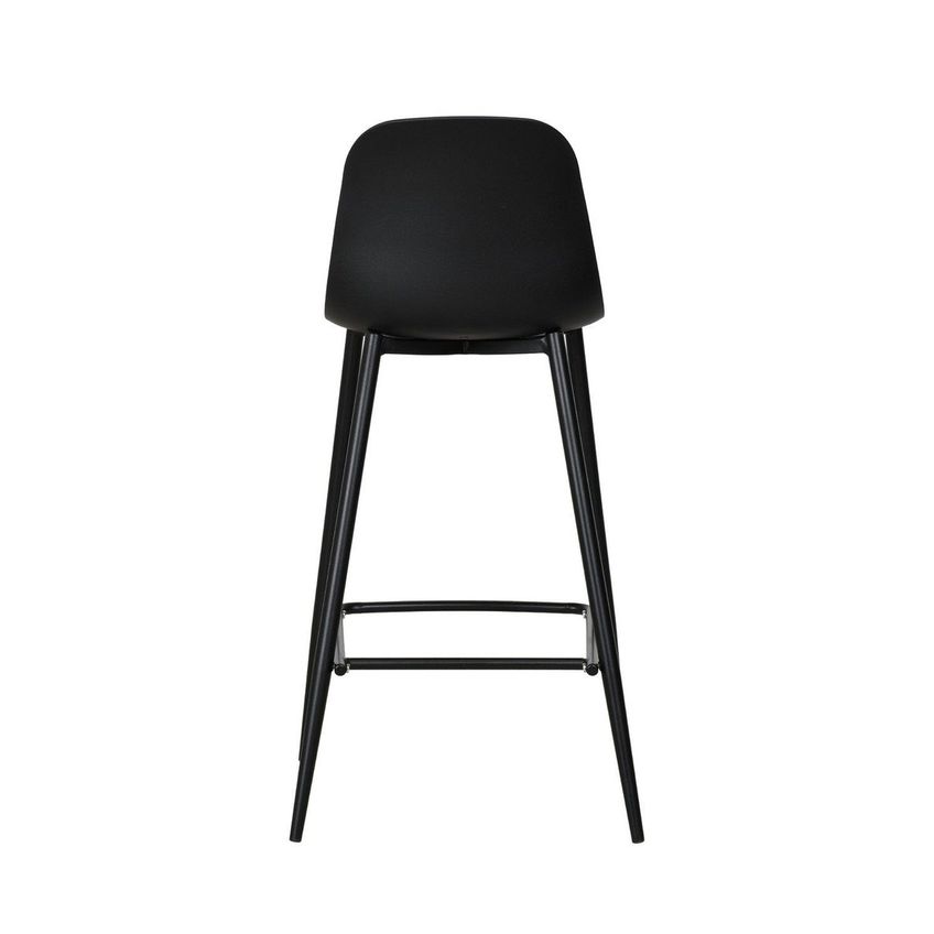 Kit Com 4 Banquetas Miami Média Assento Em Polipropileno E Base Em Aço Com Pintura Epóxi - Cor Pr Preto - imagem 5
