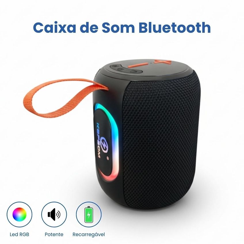 Caixa De Som Potente Portátil Bluetooth Rgb Usb Com Led 50w - imagem 3