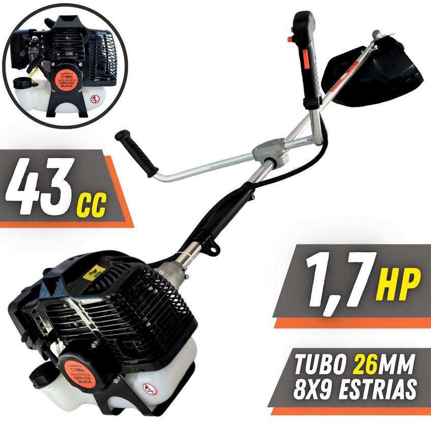 Podador De Grama Terra Grh430 À Gasolina 2t 1,7hp 43cc Com Lâmina Facão + Lâmina 3 Pontas + Disco 40 Dentes E 80 Dentes + Cabeçote De Nylon + Ep - imagem 2