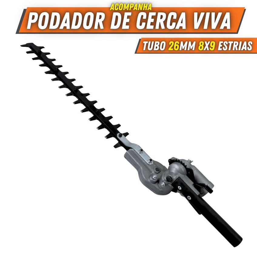 Motopodador Vulcan Vp3300l À Gasolina 33cc 1,3hp Para Poda De Árvores Com Sabre 30cm E Alcance De 5m + Esqueletador Articulado De Café - imagem 3