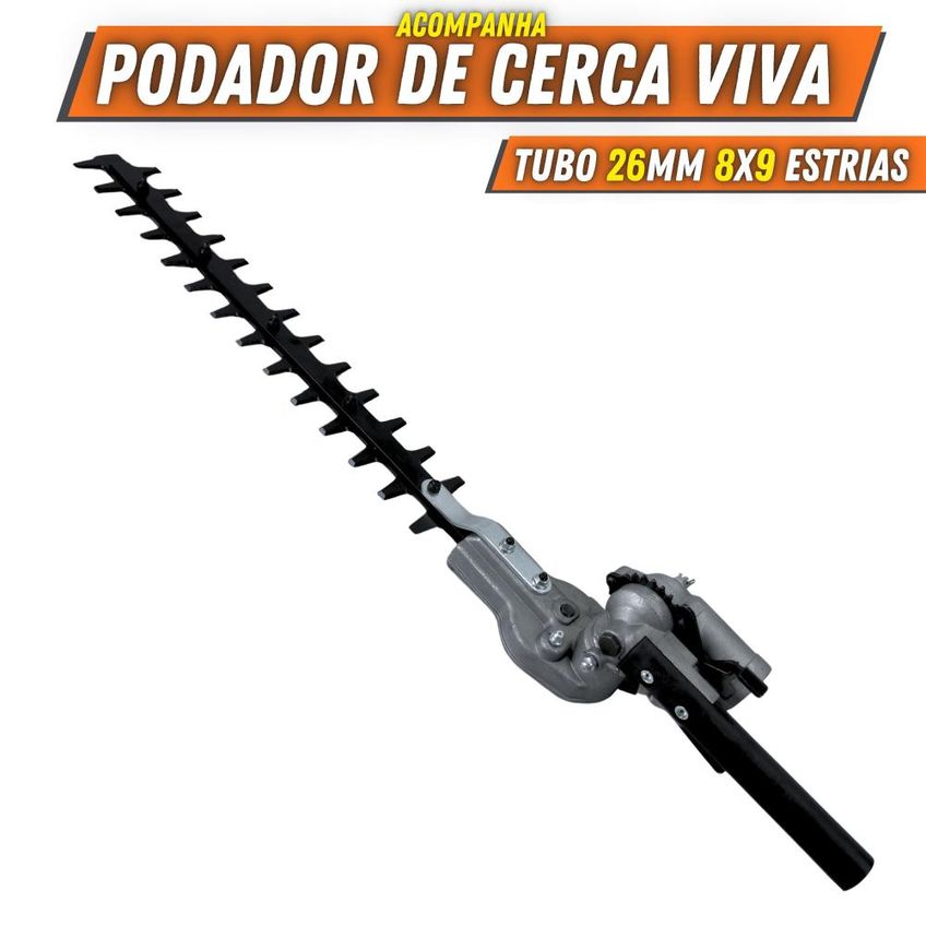 Podador De Árvores Vulcan Vp3300l À Gasolina 33cc 1,3hp 10.000rpm P/ Poda De Árvores Com Sabre 30cm E Alcance De 5m + Aparador Cerca Viva + Óleo - imagem 3