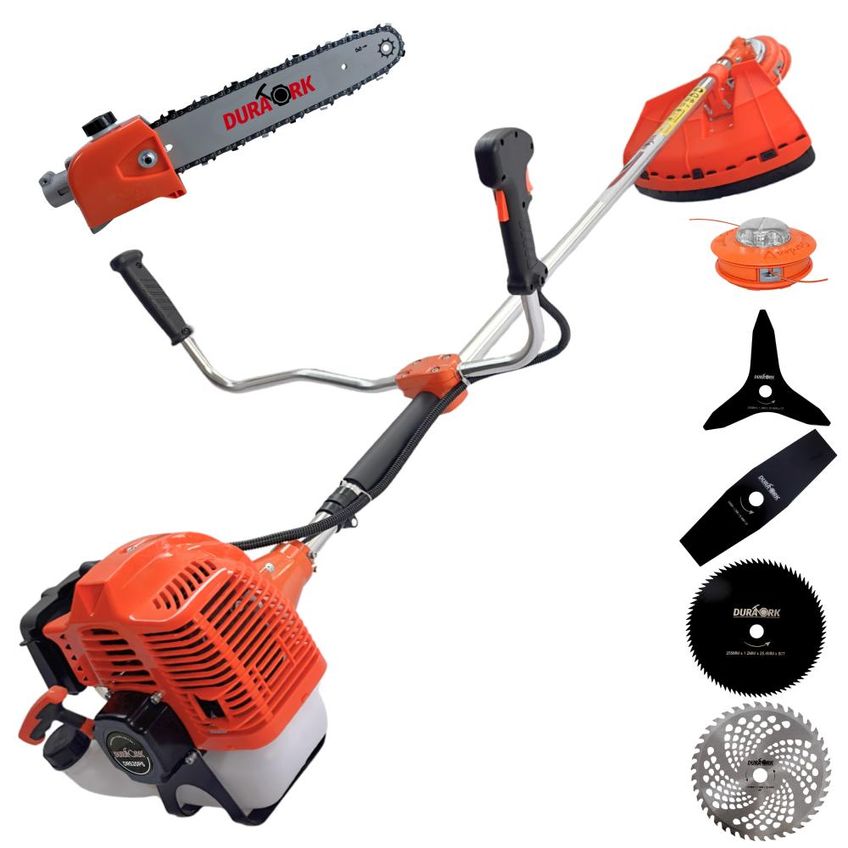 Roçadeira À Gasolina Duratork DR520P5 52CC 2,5HP 10.500RPM Completa Com Vela Champion + Cabeçote Nylon + 4 Lâminas De Cortes + EPI + Podador De G - imagem 3