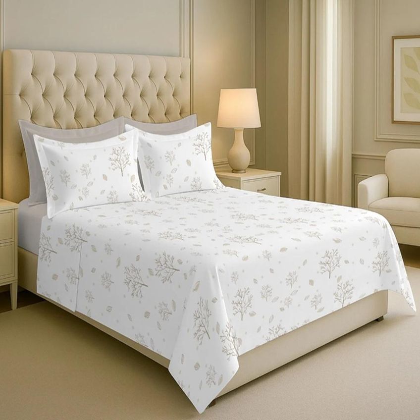 Jogo Cama Casal 4pc Alg 200f Tresor Bege 7850 Estamparia - imagem 4