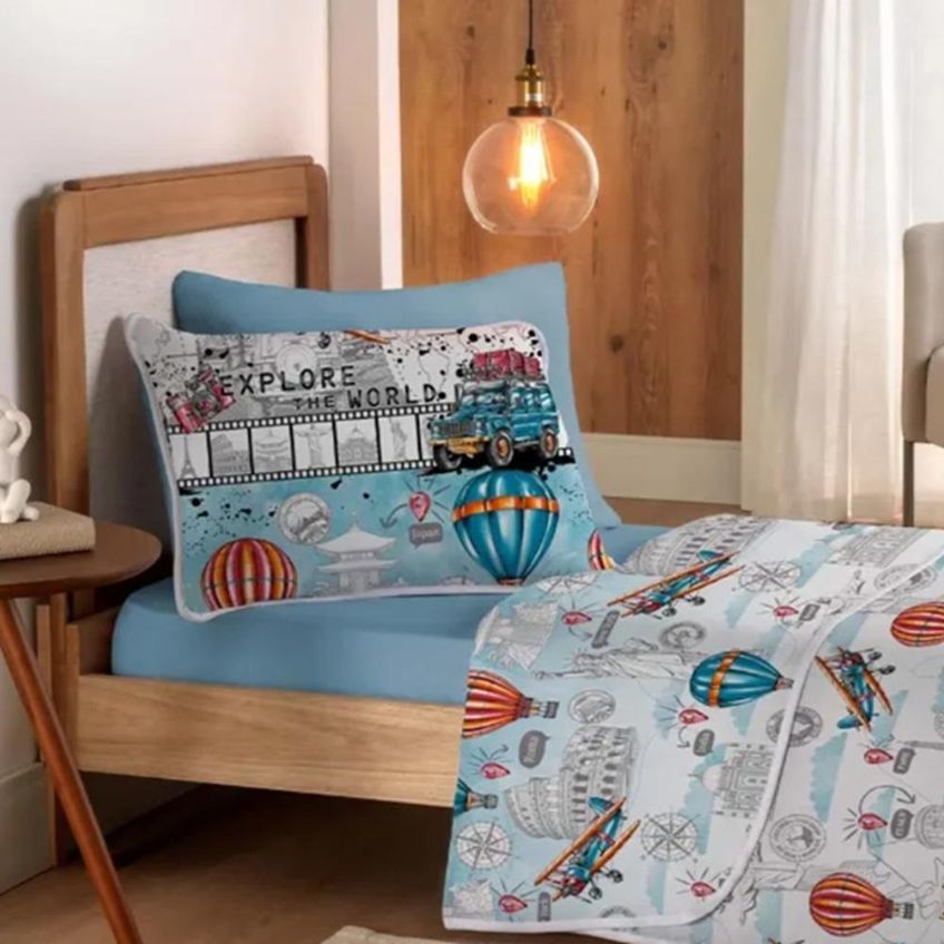 Jogo Cama Solteiro Malha Vivaldi Kids Explore Sul Brasil - imagem 4