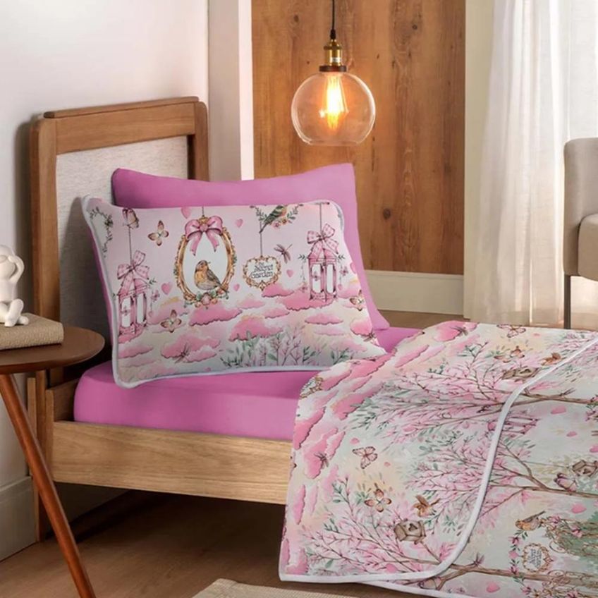 Jogo Cama Solteiro Malha Vivaldi Kids Secret Garden Sul Brasil - imagem 4