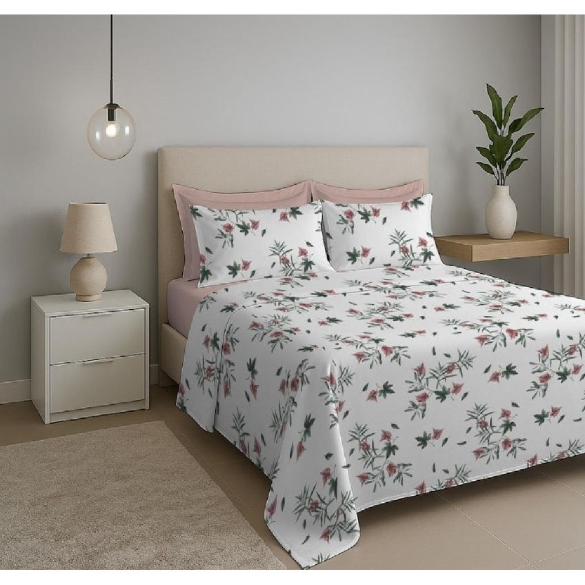 Jogo Cama King 4pc Alg. 150f Rosa 7775 Estamparia - imagem 5