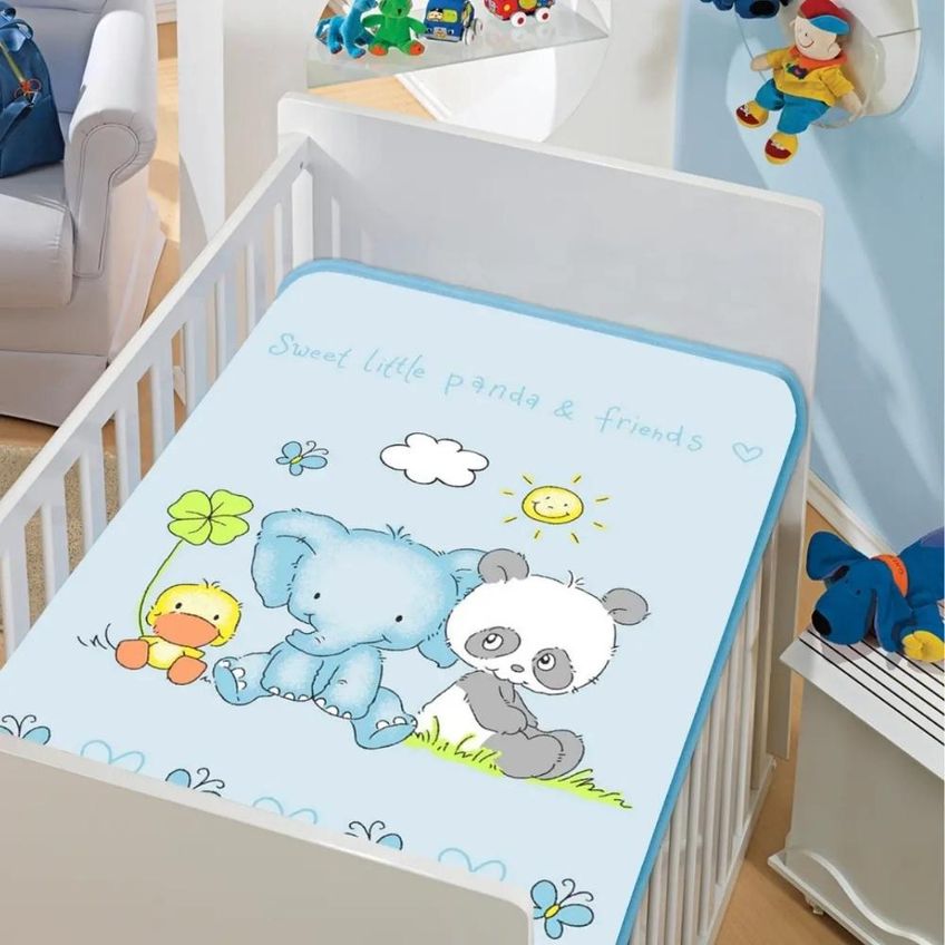 Cobertor Colibri Le Petit 80x110cm Azul Panda Jolitex - imagem 2