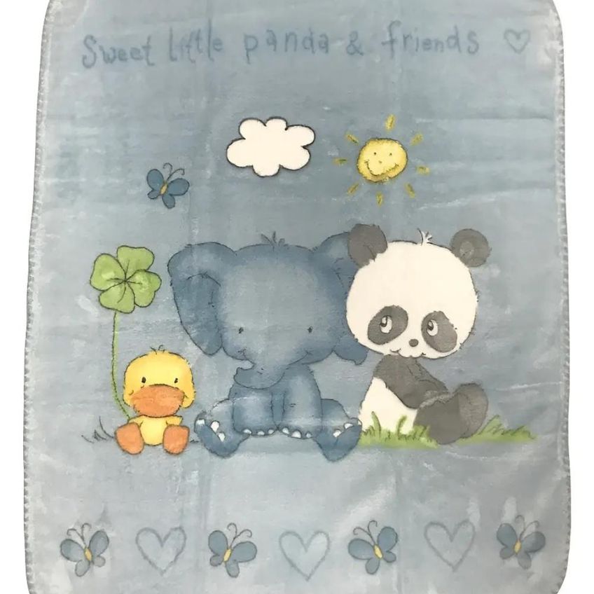 Cobertor Colibri Le Petit 80x110cm Azul Panda Jolitex - imagem 3