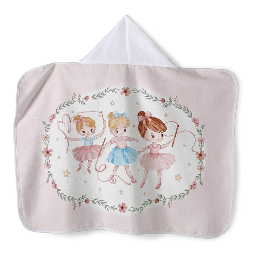 Toalha Banho Velour Com Capuz 70x90cm Bailarina 06 Dohler - imagem 2