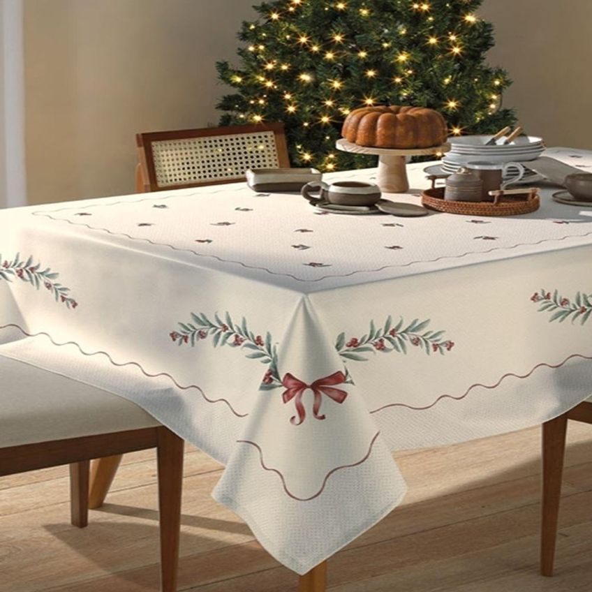 Toalha Mesa Quadrada 200x200cm Clean Natal 123 Dohler - imagem 4