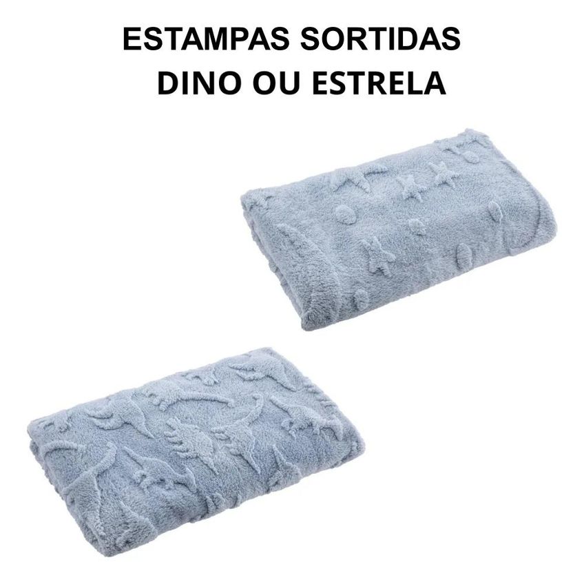 Cobertor Baby Dyuri Jacquard Sortida Azul Jolitex - imagem 4
