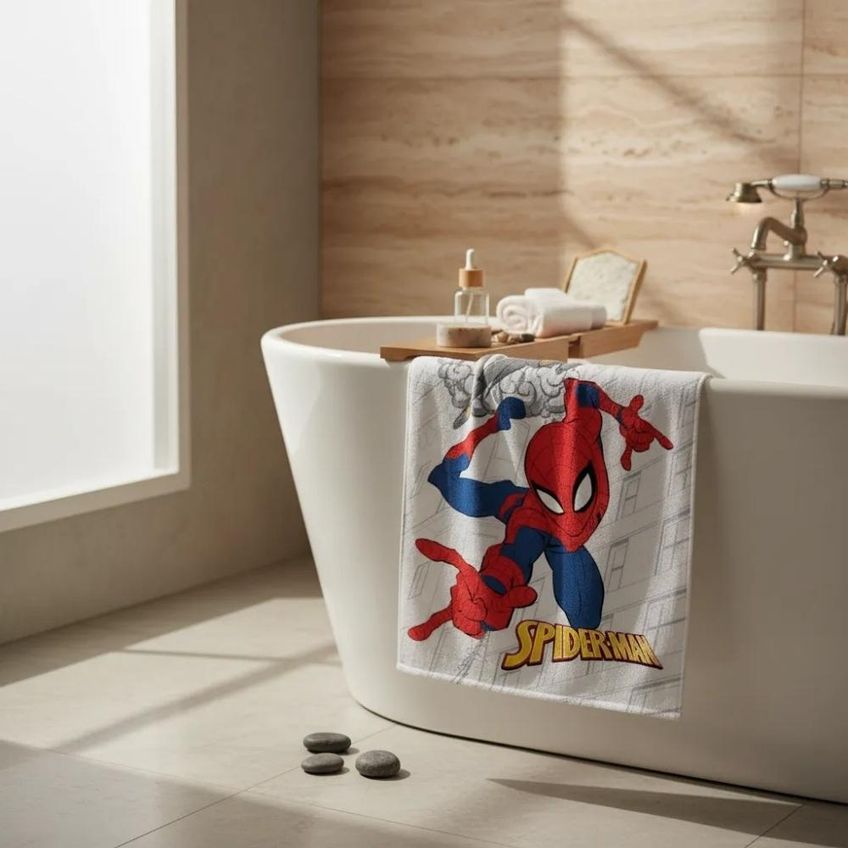 Toalha Banho Infantil 70x115 Felpuda Spiderman 09 Dohler - imagem 3
