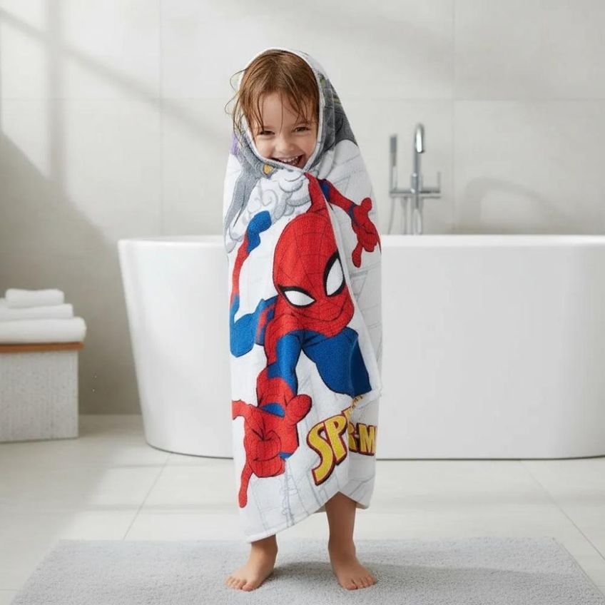 Toalha Banho Infantil 70x115 Felpuda Spiderman 09 Dohler - imagem 4
