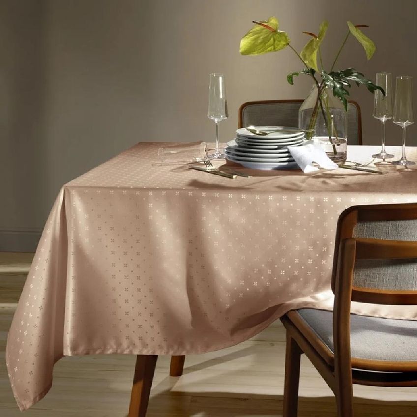 Toalha Mesa Quadrada 140x140cm Requinte Cindy Bg Rose Dohler - imagem 4