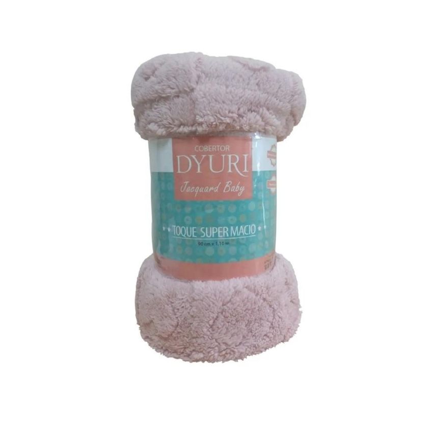 Cobertor Baby Dyuri Jacquard Sortida Rosa Jolitex - imagem 3