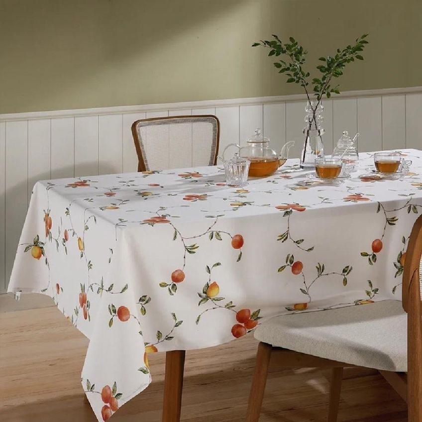 Toalha Mesa Retangular 160x250cm Ath. Clean Pessegos Dohler - imagem 4