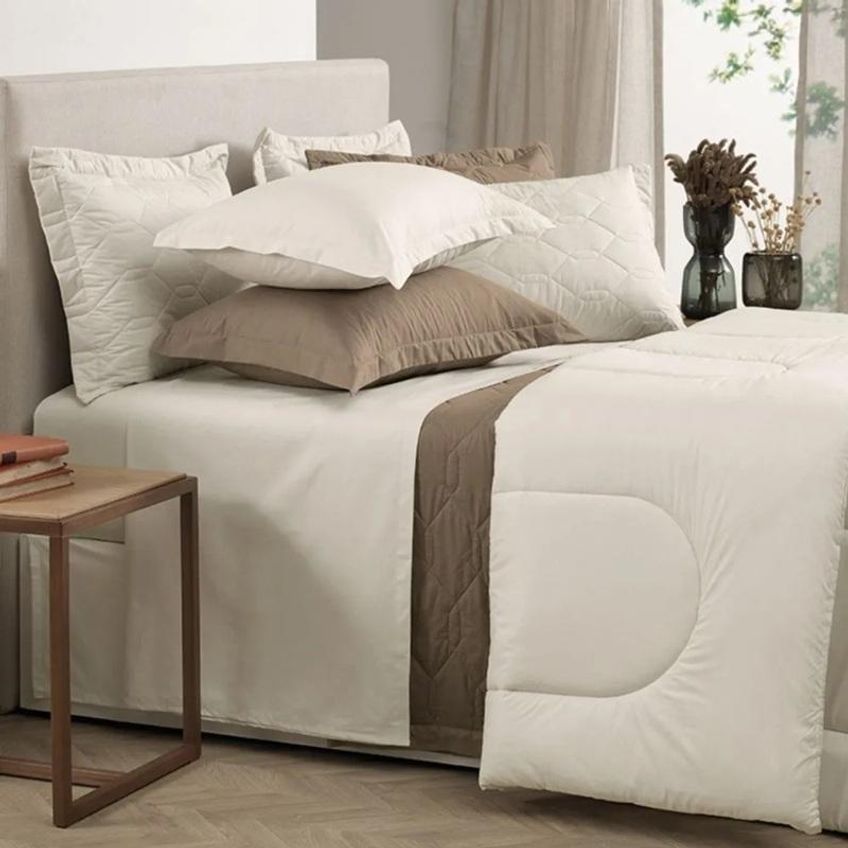 Jogo Cama King 4pcs Alg. 200 Fios Tom Branco Karsten - imagem 5