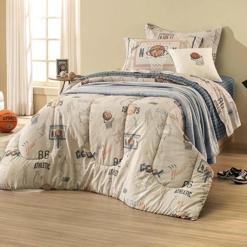 Jogo Cama Solteirão Infantil 3pcs Alg. 200f Basquete Karsten - imagem 4