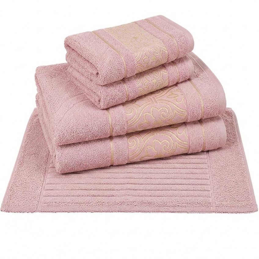 Jogo De Toalha Banhão 5 Peças Taj Rosa Blush Cavhome - imagem 3