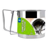 Polvilhador Inox Peneirar Caneca Farinha C/ Gatilho tapioca