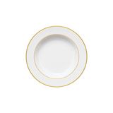 Prato fundo em porcelana Germer Capri 23cm friso dourado