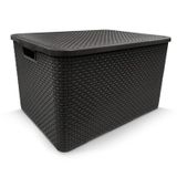 Caixa Organizadora Rattan Grande Com Tampa 20 Litros