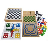 Jogo 5 Em 1 Tabuleiro Xadrez Dama Trilha Ludo Jogo Da Velha