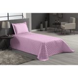 Cobre Leito Para Cama Solteiro 2 Peças Matelado Rosa Claro