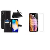 Capa Carteira Flip Antishock Porta Cartão P/ Iphone X XS TELA 5.8 + Película De Nano Gel