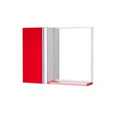 Armário para Banheiro com Espelho Vermelho Barra Vertical