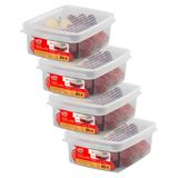 Kit 4 Mini Caixa Organizadora para Frutas Verduras Legumes Saladas Transparente