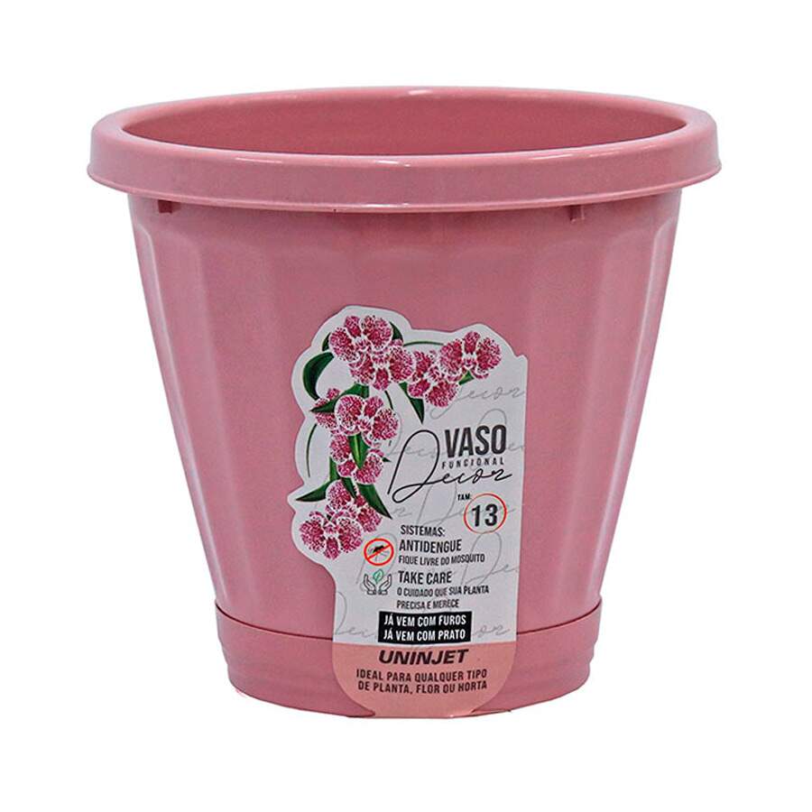 Vaso Uninjet com Prato Rosa - 13