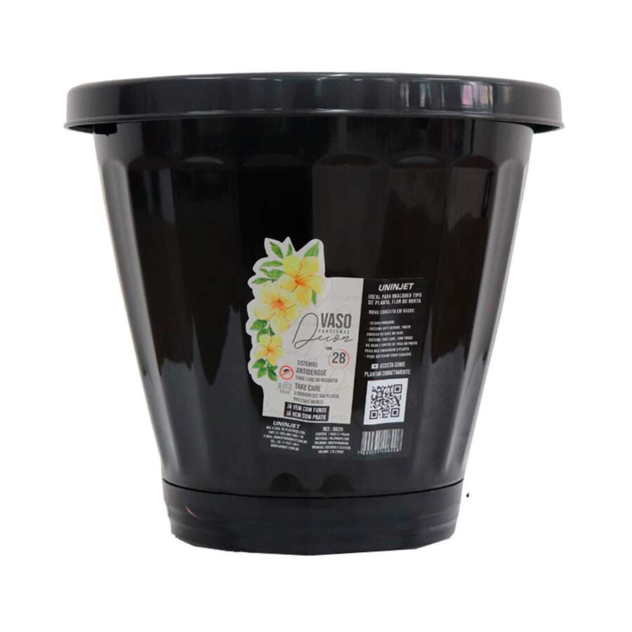 Vaso Uninjet com Prato Preto - 28
